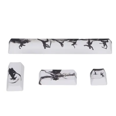 Image de Lot de 4 capuchons de touches personnalisés – Confortables, durables, avec motif cartoon, DIY pour claviers mécaniques