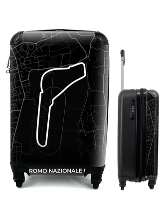 Produktbild von MuchoWow® Koffer Handgepäck Trolley Rollkoffer Kleine Reisekoffer mit 4 Rollen - Rennsport - F1 - Rennstrecke - Italien - Autodromo Nazionale Monza - Schwarz - Cabin Size < 55x40x23 cm & 55x40x20 cm - Fotokoffer - Kabinenkoffer - Boardgepäck - Reise-Box - Reisekoffer - Reisegepäck - Koffer mit Bild - Trolley für Kinder