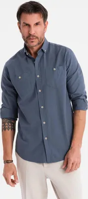 Zdjęcie produktu dla Ombre Clothing Koszula męska z długim rękawem Landene niebieski M