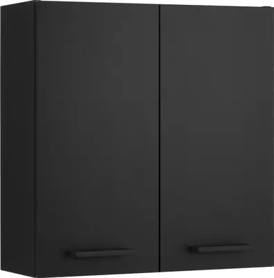 Zdjęcie produktu dla Szafka łazienkowa wisząca czarna matowa do łazienki na ścianę loft 60 cm