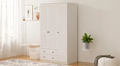 Productafbeelding van Skye Decor, model Rb-062, garderobekast, matwit, spaanplaat, 105 x 184 x 52 cm