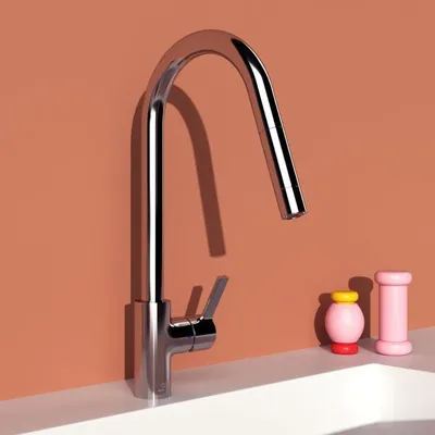 Imagen del producto de Grifo de cocina GUSTO 1F con ducha, alcance de 240 mm, acabado cromado