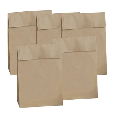Zdjęcie produktu dla folia 41210 torby papierowe folia z blokowanym dnem, 120 x 60 x 210 mm, naturalne