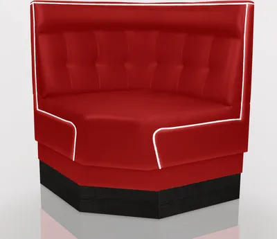 Produktbild von BOSTON Gastro RUND Bank 0,78x95cm | Rot & Weiß | Chesterfield | Diner American Sitzbank Bistro Lounge Polster Restaurant