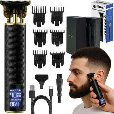 Obrázek produktu pro Profesionální zastřihovač vlasů a vousů Soulima - LCD displej