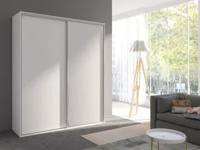 Obrázek produktu pro Široká šatní skříň 204 cm AMBOY 1 - bílá