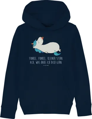 Produktbild von Mr. & Mrs. Panda Kinderpullover Einhorn Schnuller 12-14 Jahre (152/164) - French Navy - Geschenk, Kapuzenpulli, Geburtstag, Sweater, Pullover, Hoodie, Einhörner, Unicorn