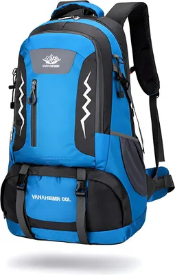 Productafbeelding van CarryQuest® - Wandelrugzak 60L, nylon, waterafstotend, blauw