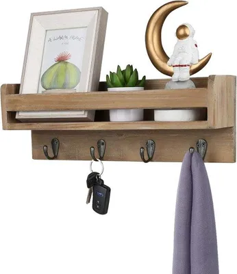Productafbeelding van Famanu wandrek met haken voor kleding en accessoires - multifunctioneel