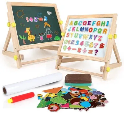 Productafbeelding van 3-in-1 Easel voor Kinderen - Dubbelzijdig Magnetisch Bord met Educatief Speelgoed