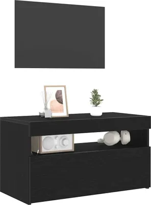 Produktbild von TV-Schränk Schwarz Eichen-Optik 75 x 35 x 40 cm Holzwerkstoff