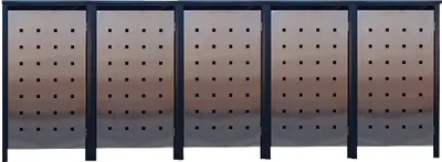 Produktbild von 5x Premium 240 Liter Tailor Mülltonnenboxen Stanzung 2 Anthrazit Tür-Edelstahl