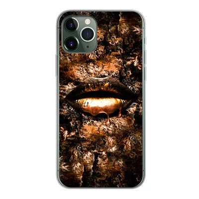 Produktbild von MuchoWow® Handyhülle Schutzhülle Hülle für iPhone 11 Pro Frau - Lippen - Kupfer Silikon Softcase Handy Hülle - Handy