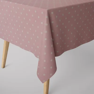 Produktbild von SCHÖNER LEBEN. Tischdecke Full Stop Punkte candy rosa weiß Größe 90x90cm