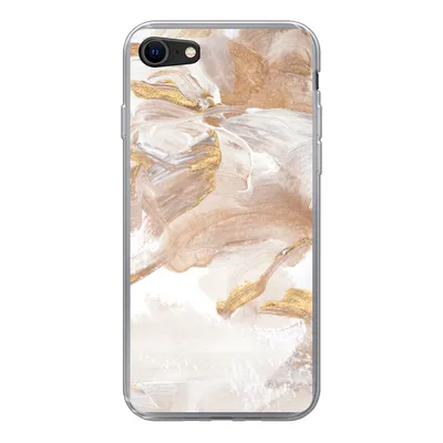 Produktbild von MuchoWow® Handyhülle Schutzhülle Hülle für iPhone 8 Wasserfarbe - Gold - Braun Silikon Softcase Handy Hülle - Schutzhaube