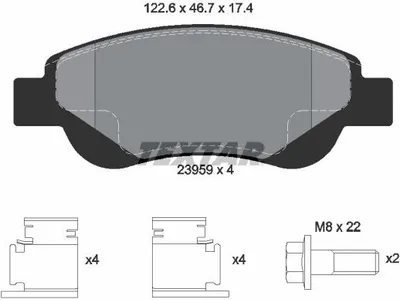 Immagine prodotto di Pastiglie freno anteriori Textar per Citroen C1 + C1 II Peugeot 107 108 Toyota Aygo+HDi