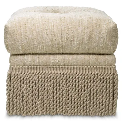 Produktbild von Casa Padrino Luxus Hocker Creme 53 x 53 x H. 47 cm - Wohnzimmer & Hotel Sitzhocker