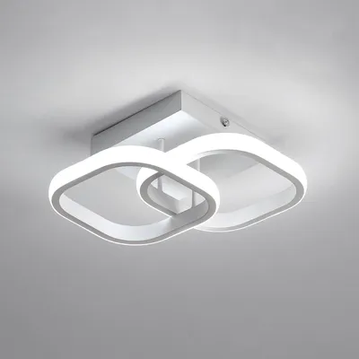 Imagen del producto de Osairous, lámpara de techo LED moderna, 22W, 6500K, 2550 lúmenes, color blanco y negro