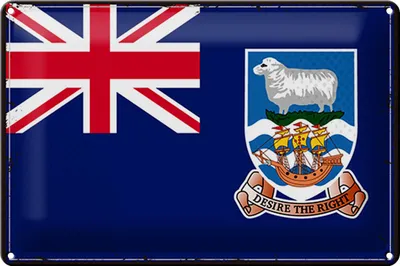 Produktbild von Blechschild Flagge FalklanSteckanschlussln 30x20cm Retro Flag