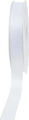 Produktbild von 50m × 15mm Visco Dekoband Taftband Schleifenband Geschenkband Stoffband Taft Schleife, Farbe:weiß