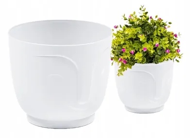 Produktbild von Weißer Blumentopf Atena aus Kunststoff 14x12,5 cm