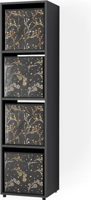 Produktbild von Raumteiler Vicco Ludus Schwarz 142.5 x 36.2 cm mit 2 Faltboxen opt.2, Model 37949