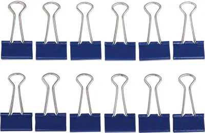 Produktbild von MAUL Foldback-Klemmer mauly® Federstahl Metall 12 Stück 19 mm blau