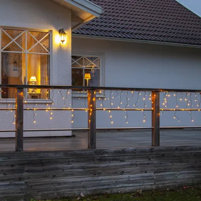 LED Lichtvorhang - Serie LED - outdoor - 240 ultra warmweiße LED - L: 5,9m, H: 55cm - schwarzes Kabel