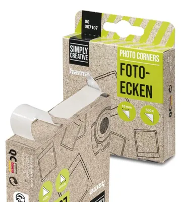Produktbild von Hama Fotoecken 500, Transparent, 92 mm, 76 mm, 20 mm, 20 g, 500 Stück(e)