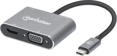 Produktbild von MANHATTAN USB-C auf HDMI & VGA 4in1 Konverter Power Delivery