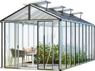 Produktbild von GFP Gewächshaus Hera 9 Glasgewächshaus 263x575 cm | Aluminium-Rahmen
