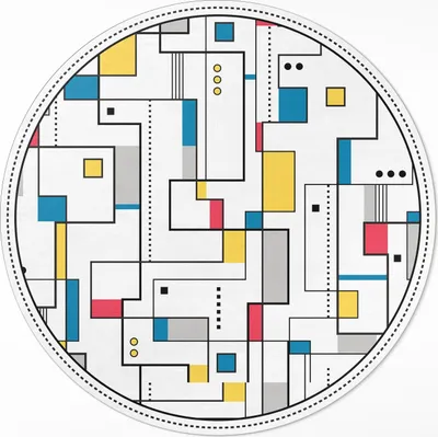 Imagen del producto de Abstracción de líneas coloridas – Alfombra de vinilo – Alfombra para interiores – Ideal para pasillos – Fácil de limpiar – Alfombra redonda – Alfombra de PVC – Alfombra para exteriores – Fácil de limpiar – Diámetro: 90 cm