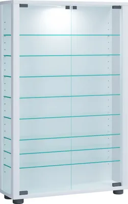 Immagine prodotto di Vetrina in piedi | Vetro con vetro di sicurezza ESG | Dimensioni ca. H. 90 x W. 59 x D. 18 cm | Vetro per stand | Moderno e salvaspazio | Espositore in vetro – Lumo Mini