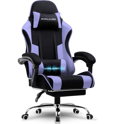Obrázek produktu pro Herní židle GTPLAYER, kancelářská židle, ergonomická počítačová židle, herní židle s bederní masážní opěrkou, opěrkou nohou a opěrkou hlavy