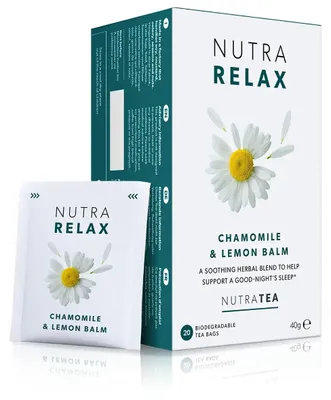 Produktbild von NutraTea NutraRelax Kräutertee mit Kamille und Zitronenmelisse, 20 Teebeutel