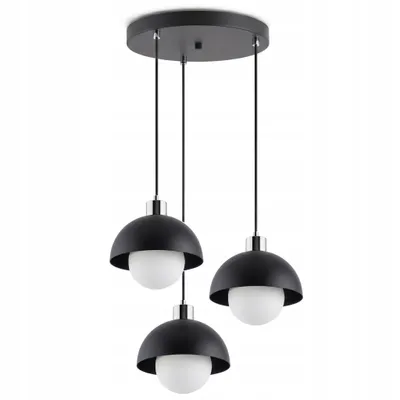 Zdjęcie produktu dla Lampa wisząca LUXOLAR, 3 źródła światła, oprawka G9, LED, czarny, chrom, szklane kule, regulowana wysokość