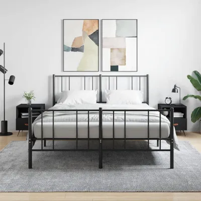 Produktbild von vidaXL Nachttische 2 Stk. Schwarz 40x35x47,5 cm Holzwerkstoff