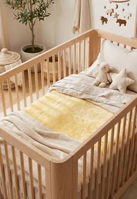 Produktbild von Bettauflage 120 x 60 cm aus Lammfell pflanzliche Gerbung -