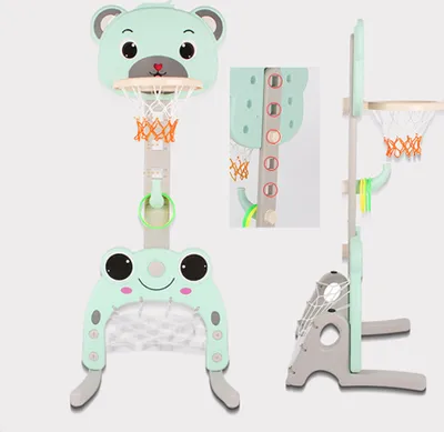Produktbild von MIPAN Basketballständer Set 3-in-1 Kinder Basketballkorb Sportaktivitätscenter Fußball
