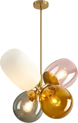 Obrázek produktu pro Moderní lustr se 4 žárovkami, nastavitelná závěsná lampa vhodná do kuchyně i obývacího pokoje