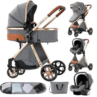 Immagine prodotto di Passeggino 3-in-1: sistema modulare che include passeggino, seggiolino auto e sistema da viaggio, pieghevole e confortevole per i neonati