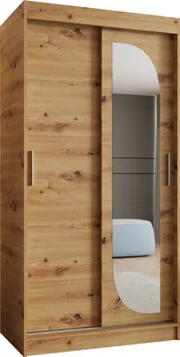 Produktbild von MEBLE KRYSPOL LUCY 100 Schlafzimmerschrank mit zwei Schiebetüren – moderner Aufbewahrungsschrank mit Kleiderstange und Regalen – 100x200x62cm - Artisan