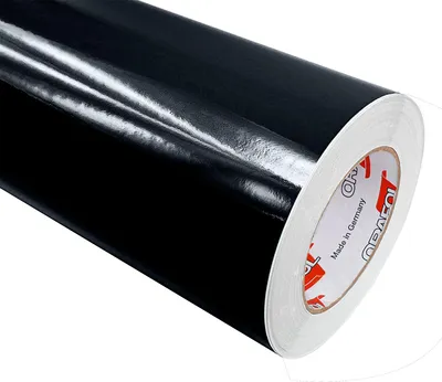 Produktbild von DecoMeister Möbelfolie selbstklebend 63x50 cm - Schwarz Hochglanz - Einfarbig Klebefolie für Möbel - Klebefolie Möbel für einfache Anwendung, ideal für die Renovierung von Küche oder Bad - Möbelfolie