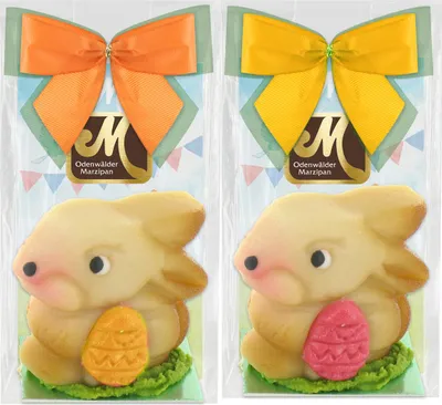 Produktbild von Odenwälder Marzipan Sitzhase mit Osterei Edelmarzipan Figur 40g MHD 01.10.2026