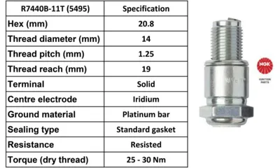 Zdjęcie produktu dla Świeca zapłonowa NGK R7440B-11T Racing