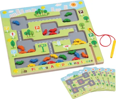 Immagine prodotto di EDUPLAY 120376 Gioco 'Trova un parcheggio' con 25 veicoli colorati, legno, colorato