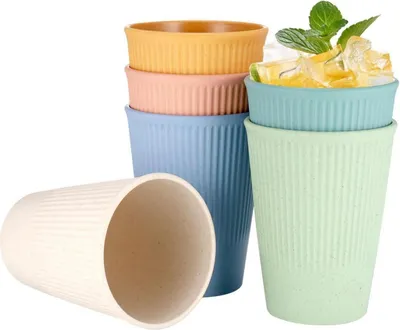 Immagine prodotto di Hejo set di 6 bicchieri da campeggio in PP per bambini e adulti 300ml 6 colori