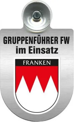 Produktbild von Einsatzschild incl. Saugnapf - Gruppenführer Feuerwehr im Einsatz - 309750 - incl. Regionen nach Wahl Color - Region Franken