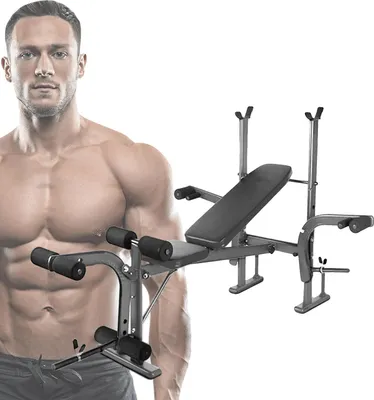 Zdjęcie produktu dla Ławki treningowe z regulowanym oparciem, kompleksowe rozwiązanie fitness, czarne