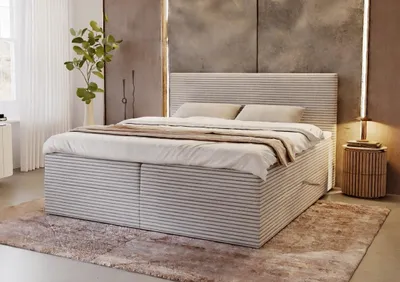 Produktbild von Boxspringbett 180x200 cm mit Bettkasten & Topper – Polsterbett Doppelbett Schlafzimmerbett | Tilia | B&B Home